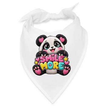 Panda Smile More Herz-Illustration - Bandana - Weiß - Vorne