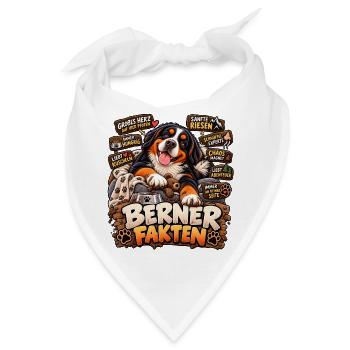 Berner Fakten - Großes Herz auf vier Pfoten - Bandana - Weiß - Vorne