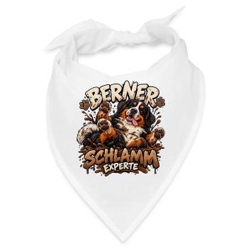 Berner Sennenhund im Schlammabenteuer - Bandana - Weiß - Vorne