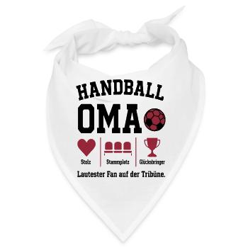 Fan Oma Handball – Stammplatz auf der Tribüne - Bandana - Weiß - Vorne
