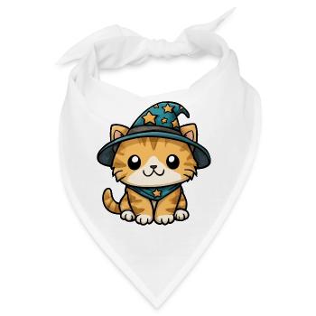 Katzenzauberer Kätzchen - Bandana - Weiß - Vorne