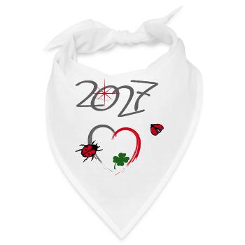 Neujahr 2027 Glücksdesign - Bandana - Weiß - Vorne