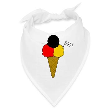 Deutschland Germany Flag Eiscreme - Bandana - Weiß - Vorne