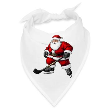 Dicker Eishockey Weihnachtsmann - Bandana - Weiß - Vorne
