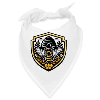 Bienenemblem Schild - Bandana - Weiß - Vorne