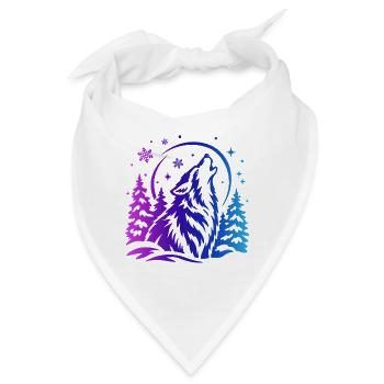 Wolf im Winterwald - Bandana - Weiß - Vorne