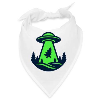 Ufo Wald Entfuehrung Grafik - Bandana - Weiß - Vorne