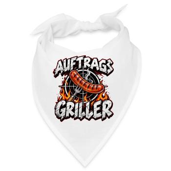 Auftragsgriller Feuer Wurst Action - Bandana - Weiß - Vorne