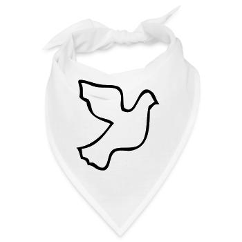 Friedenstaube - Bandana - Weiß - Vorne