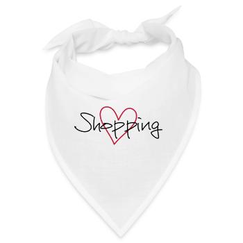 shopping Herz Ich liebe shopping Geschenk - Bandana - Weiß - Vorne