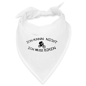 Kann nicht muss Biken - Bandana - Weiß - Vorne