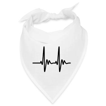 Herzschlag EKG Pulse - Bandana - Weiß - Vorne