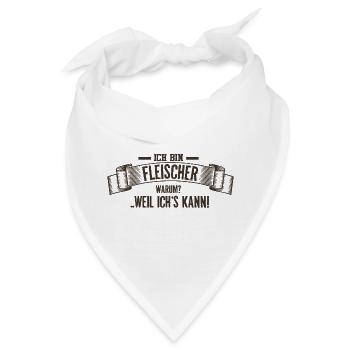Ich bin Fleischer Metzger Schlachter Fleischerei - Bandana - Weiß - Vorne