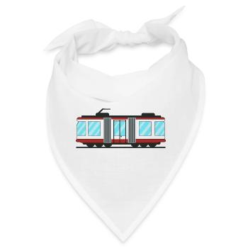 Tram Straßenbahn - Bandana - Weiß - Vorne