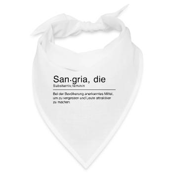 Sangria Duden Spruch Lustig Schwarz - Bandana - Weiß - Vorne