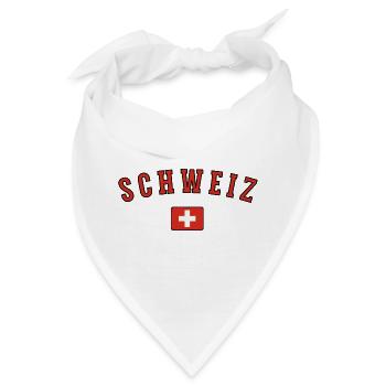 Flagge der Schweiz, Schweizer Stolz - Bandana - Weiß - Vorne