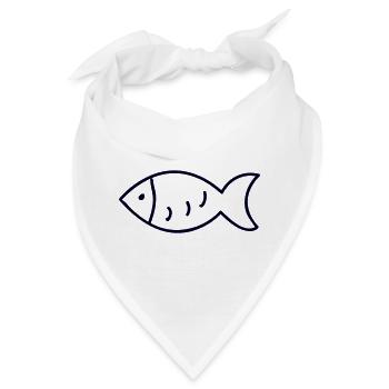 Fischer Fischerei Fisch Fish Fischgräte angeln - Bandana - Weiß - Vorne
