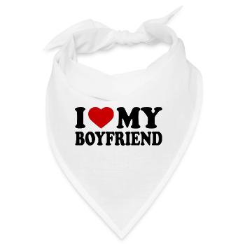 I love my boyfriend - Bandana - Weiß - Vorne