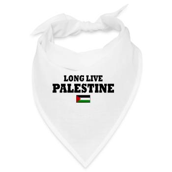 Long live palestine - Bandana - Weiß - Vorne