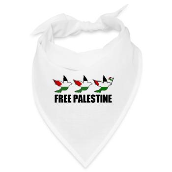Free palestine - Bandana - Weiß - Vorne