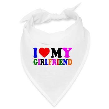 I love my girlfriend - Bandana - Weiß - Vorne