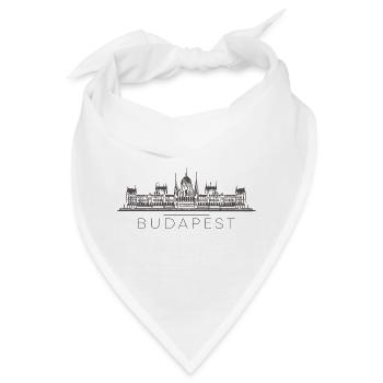 Budapest Ungarn - Bandana - Weiß - Vorne