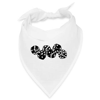 Sechs Würfel nebeneinander - Bandana - Weiß - Vorne