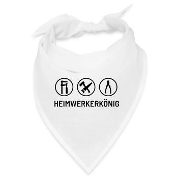 Heimwerkerkönig: Klemmzwinge, Säge, Axte, Zange - Bandana - Weiß - Vorne