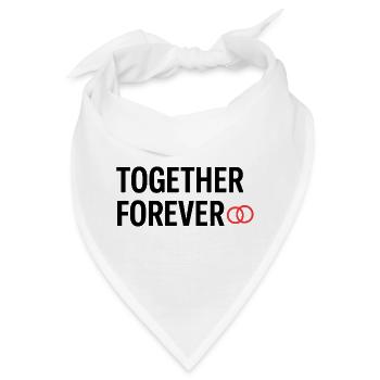 Connected Hearts Love Zitat Design - Bandana - Weiß - Vorne