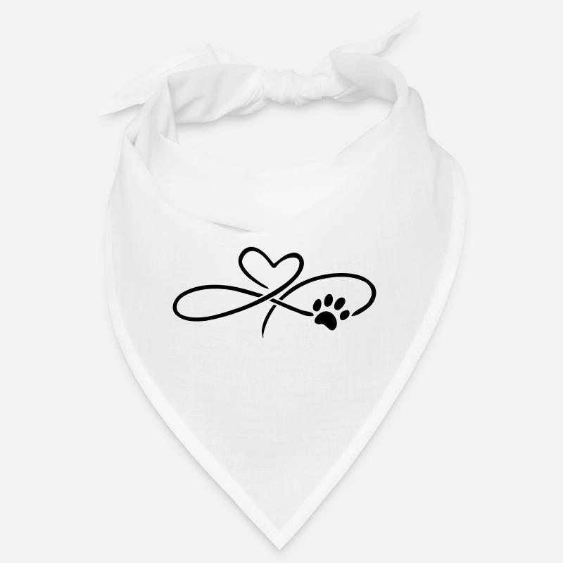 Coeur infini avec patte chat chien Bandana