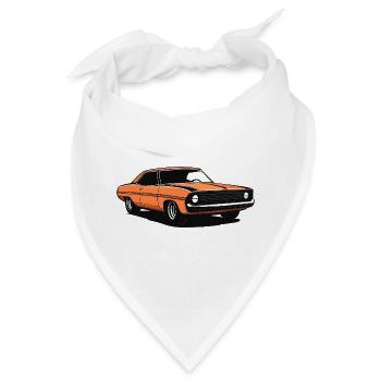 Vintage Old Car Illustration - Bandana - Weiß - Vorne