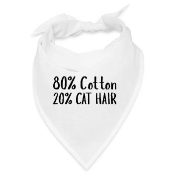 80 Prozent Baumwolle 20 Prozent Katzenhaar - Bandana - Weiß - Vorne