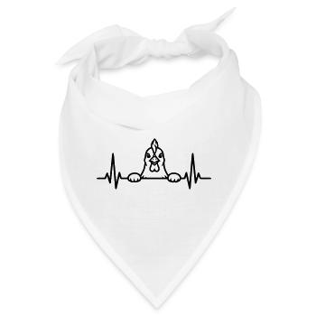 Huhn Herzschlag Cartoon Grafik - Bandana - Weiß - Vorne