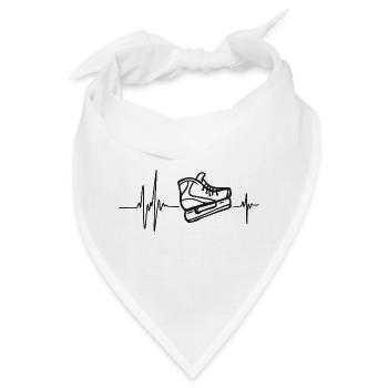 Eisschlittschuhe, Eiskunstlauf, Eishockey, Herzrhythmus - Bandana - Weiß - Vorne