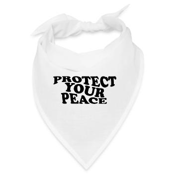 Protect Your Peace – Self Care Statement Design - Bandana - Weiß - Vorne
