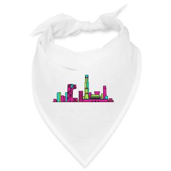 Beijing City Skyline CCTV-Turm Modern Line Art - Bandana - Weiß - Vorne