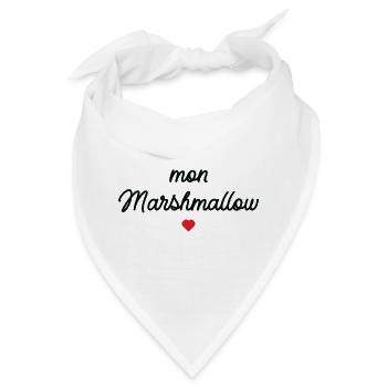 Mein Rotes Herz-Marshmallow - Bandana - Weiß - Vorne