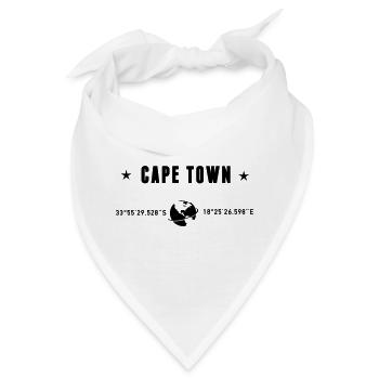 Kapstadt Koordinaten Schwarze Typografie - Bandana - Weiß - Vorne