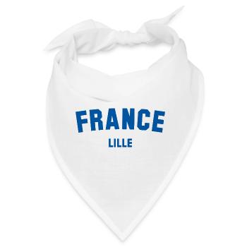 Lille France Frankreich - Bandana - Weiß - Vorne
