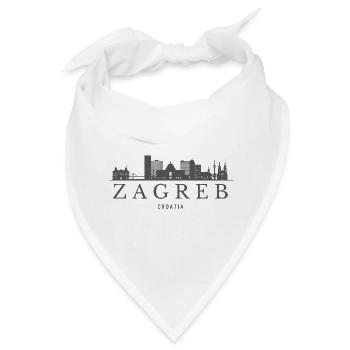 Zagreb, Serbien, Zagrebs Skyline - Bandana - Weiß - Vorne