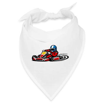 Roter Rennkart-Fahrer im Speed-Sport - Bandana - Weiß - Vorne