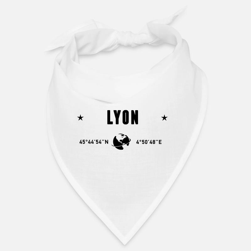Lyon France GPS Coordinates Globe Bandana
