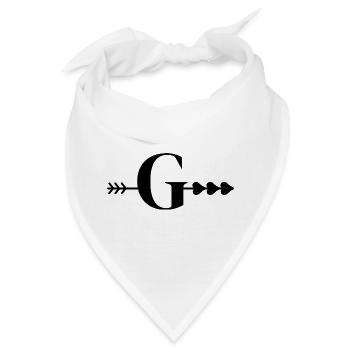 Buchstabe g Pfeilherz - Bandana - Weiß - Vorne