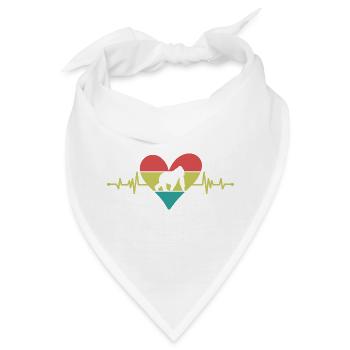Affe Herzschlag Herz Retro - Bandana - Weiß - Vorne