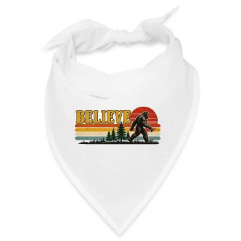 Glaub an Bigfoot Sunset Retro - Bandana - Weiß - Vorne