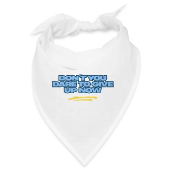 Gib niemals auf – blauer typografischer Text - Bandana - Weiß - Vorne