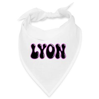 Lyon Retro Groovy Black & Pink Contour - Bandana - Weiß - Vorne