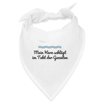 Mein Herz schlägt im Takt der Gezeiten - Bandana - Weiß - Vorne