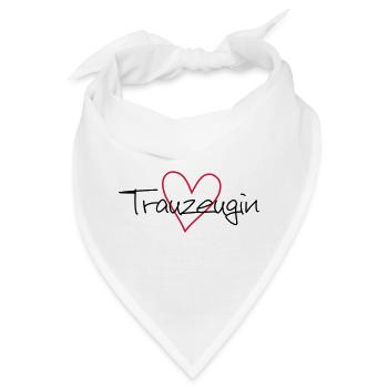 Trauzeugin Herz Junggesellenabschied - Bandana - Weiß - Vorne