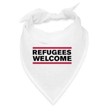 politik refugees welcome - Bandana - Weiß - Vorne